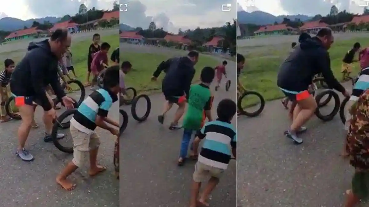 Bikin Heboh, Bupati Konawe Utara Main Ban Bekas Bareng Bocah, Videonya Viral