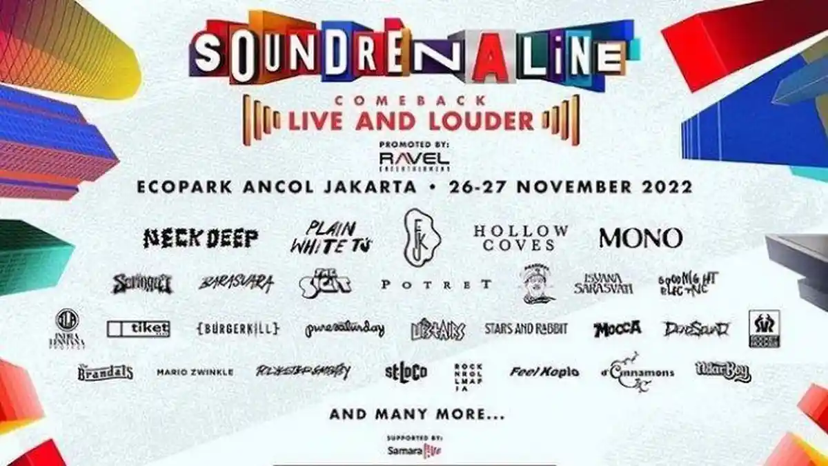 Harga Tiket dan Line Up Soundrenaline 2022, Neck Deep hingga Club Motor The Prediksi