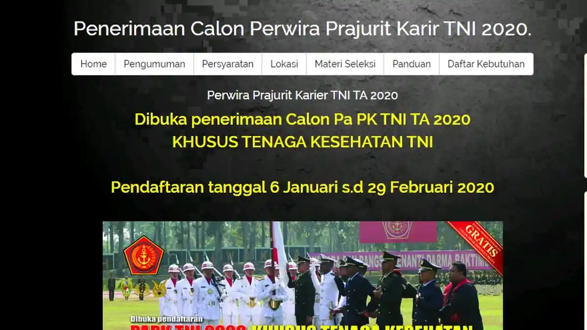 Rekrutmen Prajurit TNI Karir 2020 untuk Lulusan D3, D4, dan S1 Kesehatan