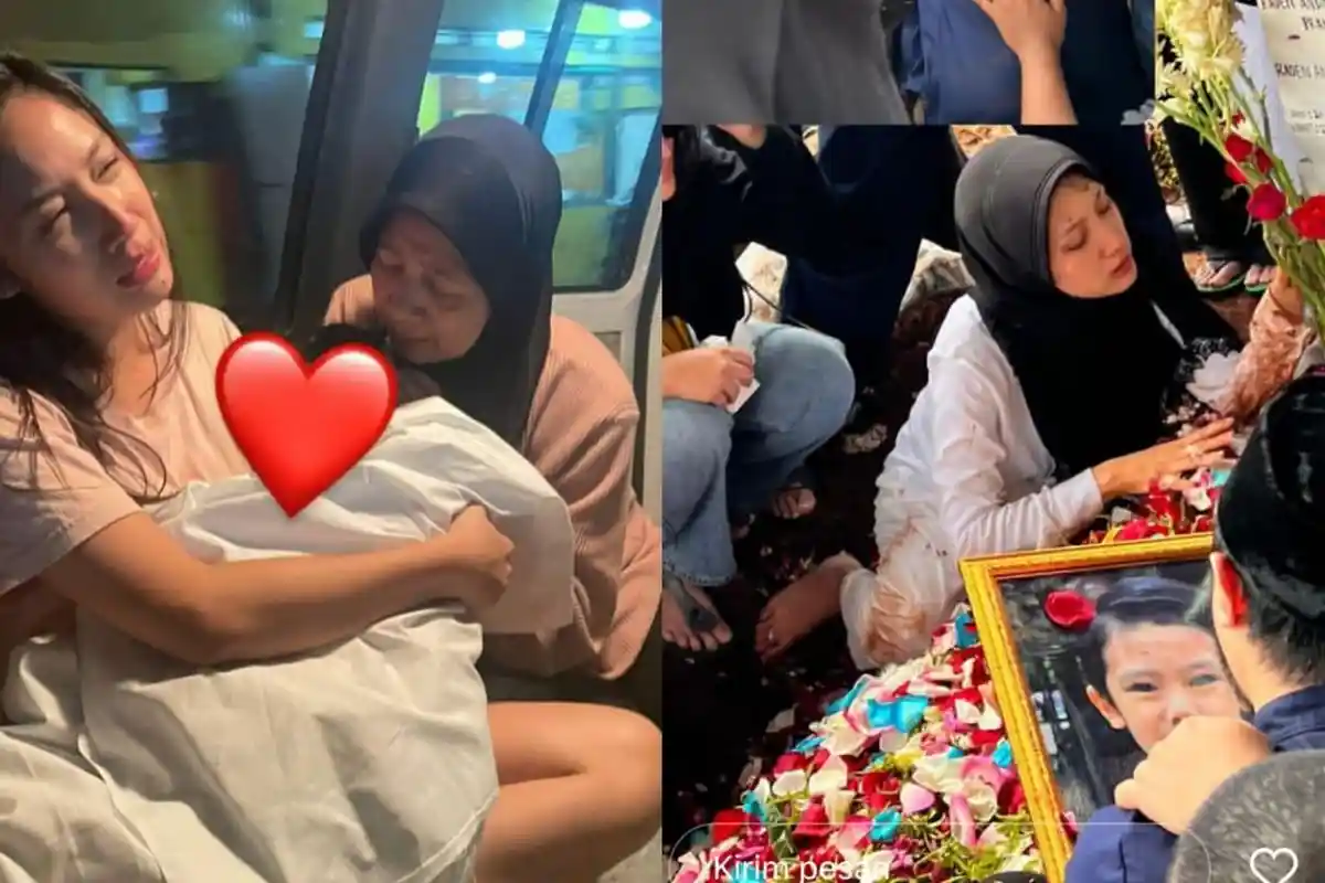 5 Potret Tangis Pecah Tamara Tyasmara saat Dante Meninggal, Hampir Pingsan Usai Anaknya Dimakamkan