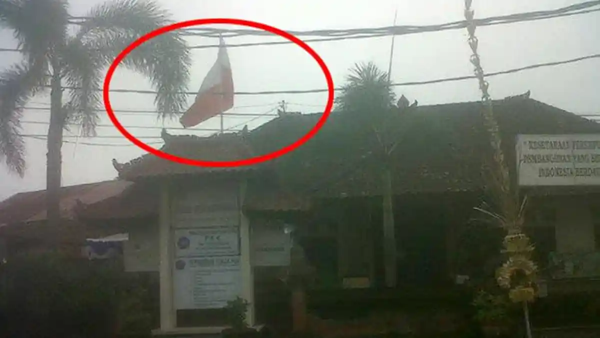 Di Bali, Bendera Terpasang Terbalik, Bikin Heboh Sosmed