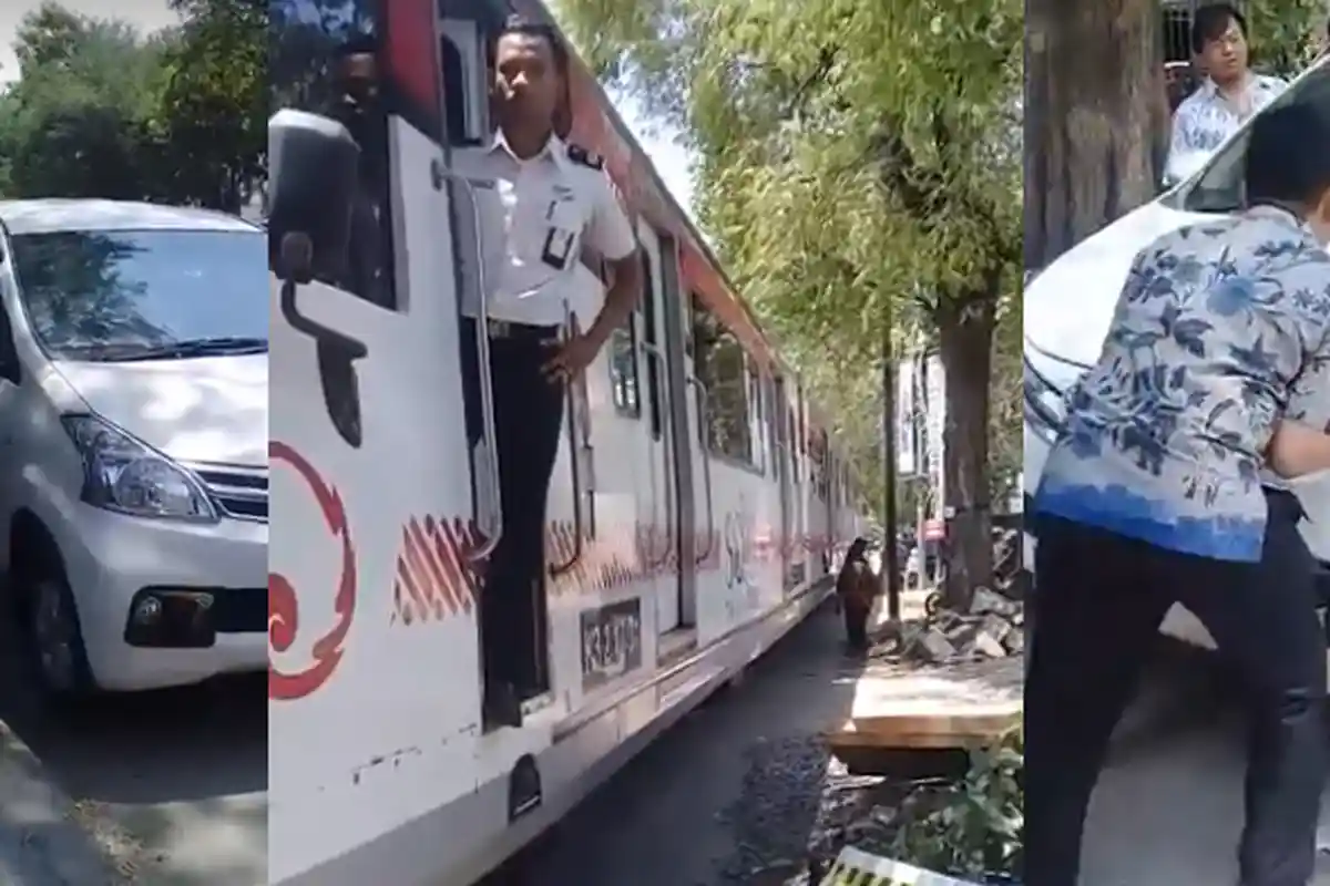 Mobil Diparkir di Atas Rel, Kereta di Solo Tidak Bisa Melintas