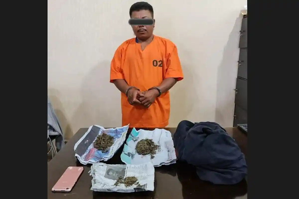 Tampang Pria yang Kantongi Ganja, Dibekuk Satres Narkoba Polres Karo, Ini Kronologinya