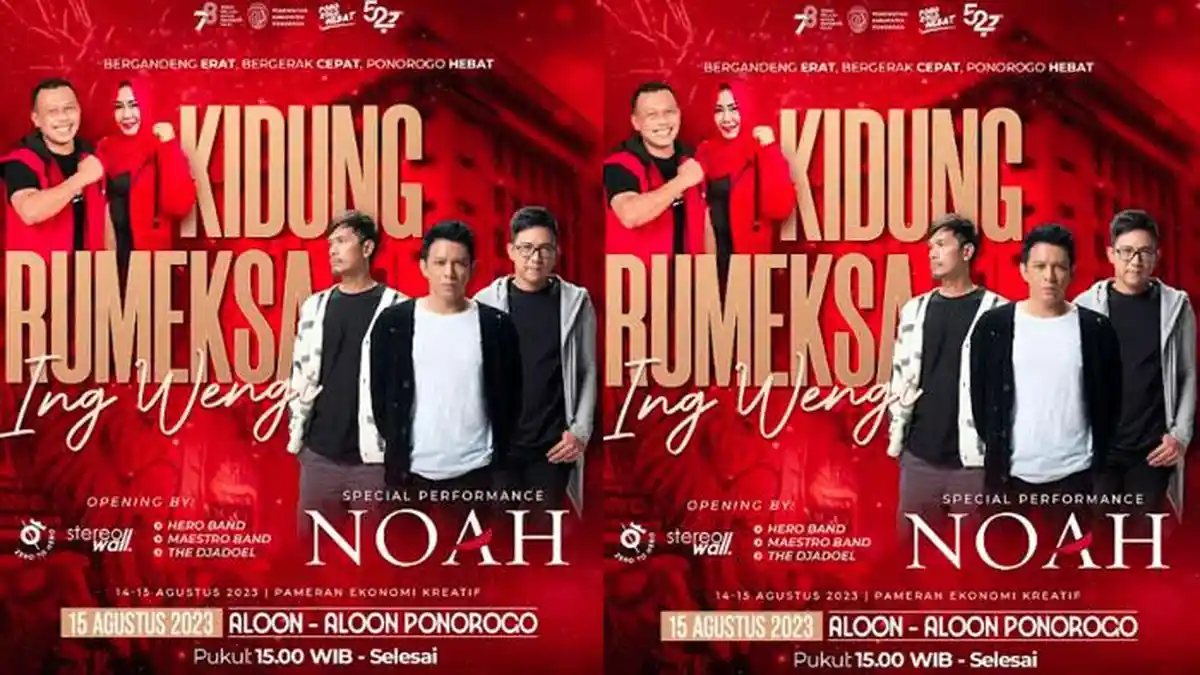 Noah Siap Beri Kejutan di Konser Rumekso Ing Wengi Hari Jadi Ponorogo ke-527