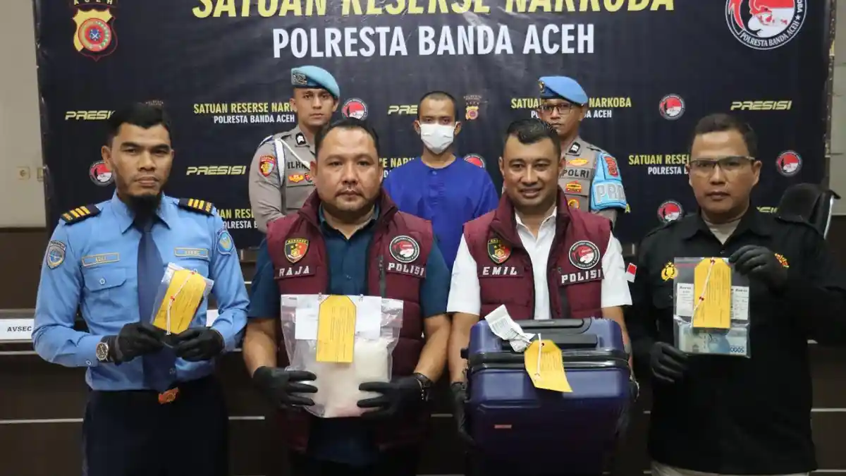 Dua Orang Jadi Buron, Begini Update Kasus 1 Kg Sabu Gagal Terbang di Bandara SIM Aceh Besar