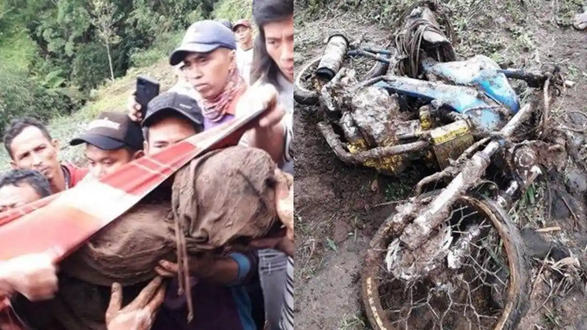 Dua Pengendara Sepeda Motor Terjebak 8 Jam di Longsor, 1 Orang Ditemukan Tewas, 1 Selamat Penuh Luka