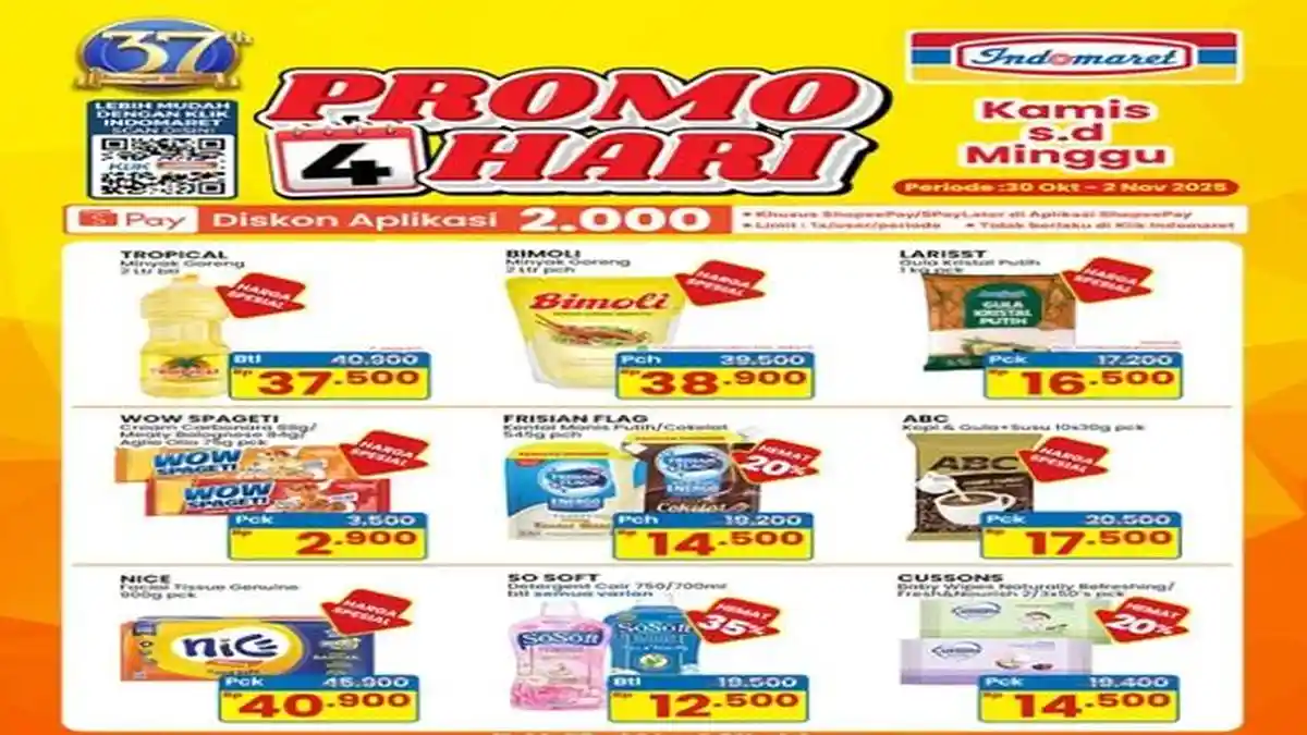 Promo Indomaret Terbaru 4 Hari, Bimoli Rp 38.900, ABC Kopi Rp 17.500