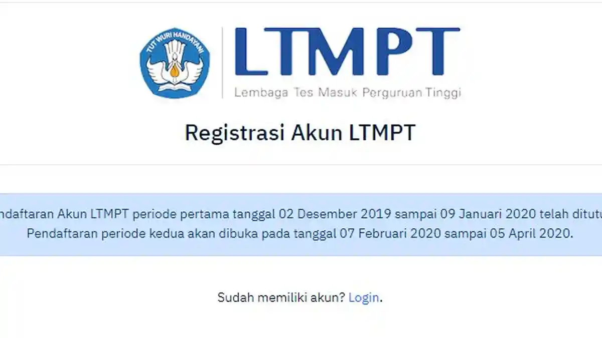 DAFTAR Akun LTMPT UTBK SBMPTN 2020 via Portal.ltmpt.ac.id, Berikut Syarat Registrasinya