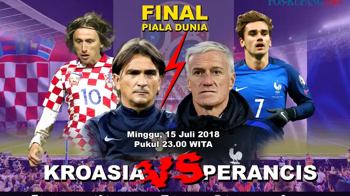Bursa Taruhan Final Piala Dunia 2018 Prancis vs Kroasia: Tim ini Lebih Dijagokan Menang