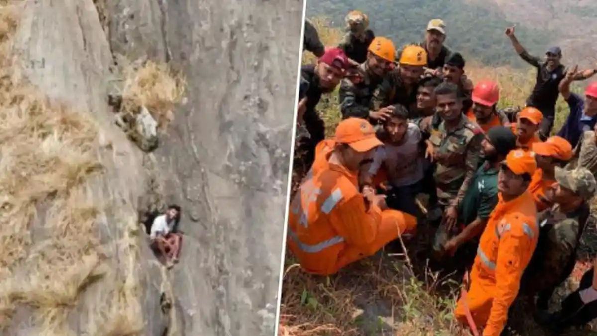 Pria di India Diselamatkan setelah Terjebak di Jurang Sempit, Bertahan 2 Hari Tanpa Makan dan Minum