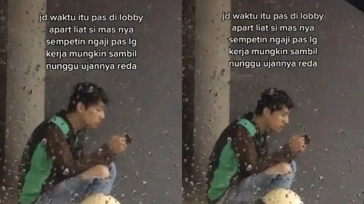 Viral Cerita Gadis Terharu Lihat Driver Ojol Baca Alquran saat Berteduh