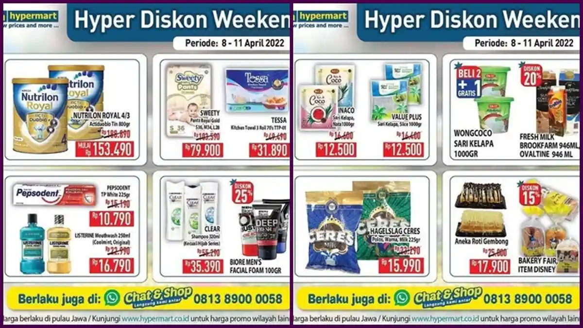 Katalog Promo Hypermart Hari ini Senin 11 April 2022, Belanja Pampers, Susu Anak & Roti Super Murah