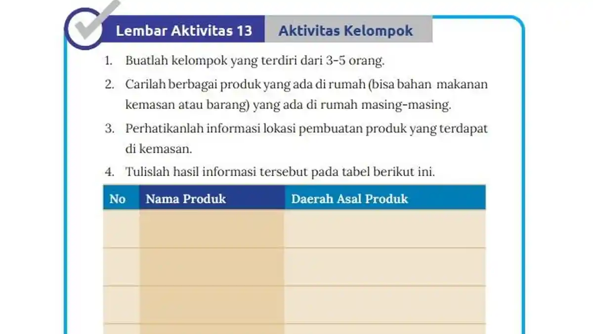 Jawaban Soal IPS Kelas 7 Semester 1 Halaman 42 Kurikulum Merdeka, Lembar Aktivitas 13