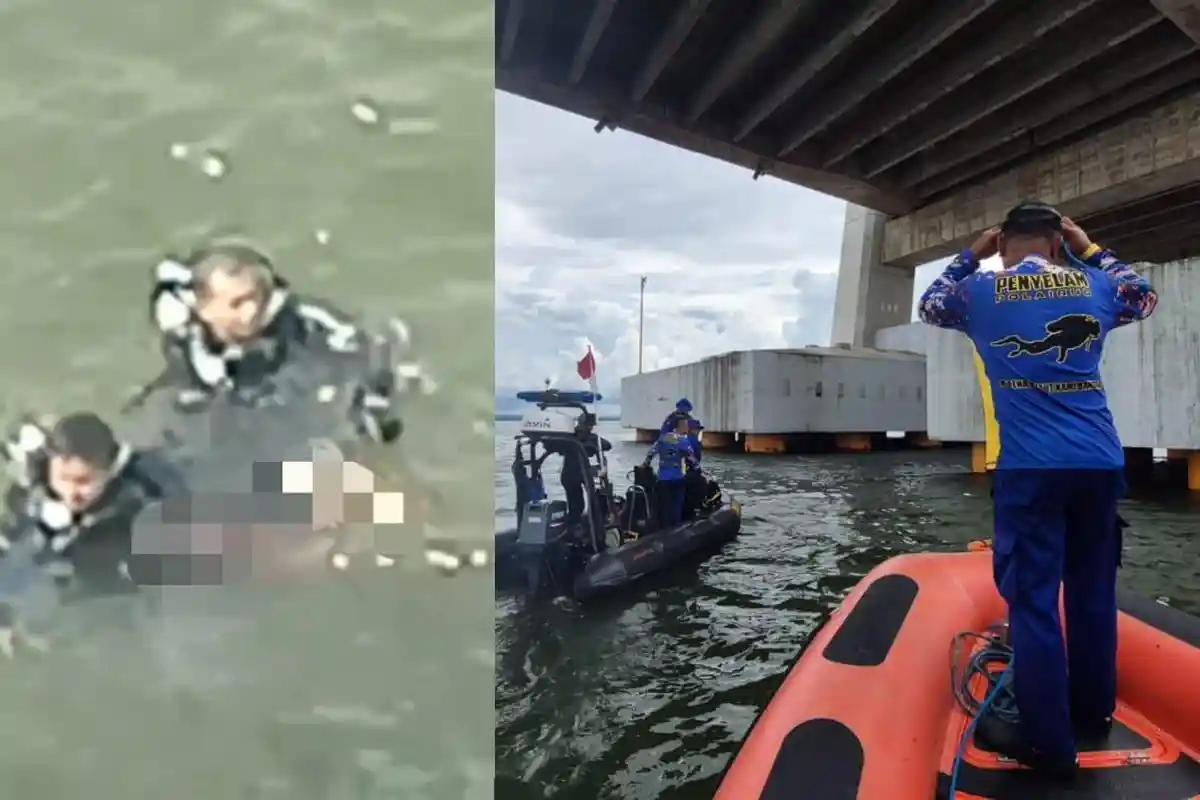 Detik-detik Jasad Pria Ditemukan di Kedalaman 25 Meter Kolong Jembatan Teluk Kendari Usai Melompat