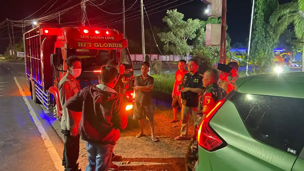 Antisipasi PMK, Ternak Tanpa SKKH, Aparat Gresik Arahkan Putar Balik Truk Pembawa Hewan Ternak