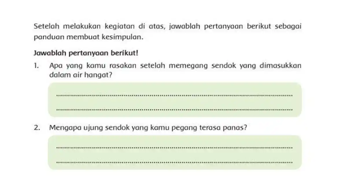 Kunci Jawaban Tema 6 Kelas 5 Halaman 77, Subtema 2 Ayo Mencoba: Perpindahan Kalor