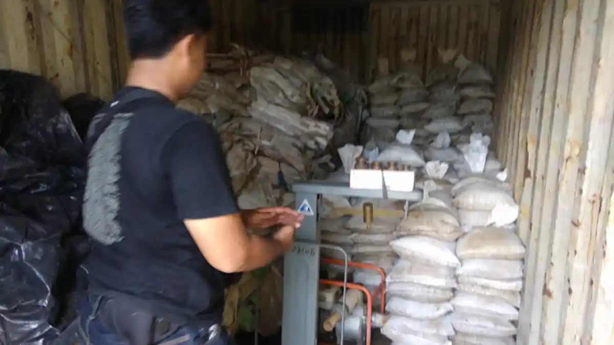6.102 Kg Pasir Timah di Gudang Milik Supidi Diamankan