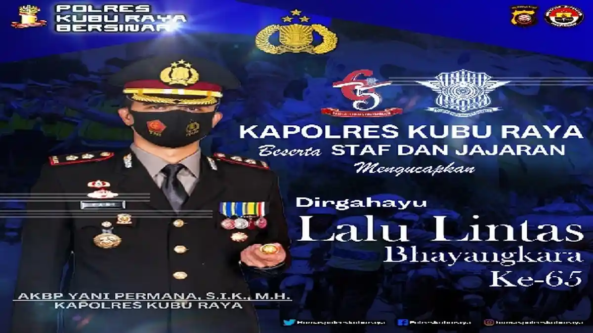 Kapolres Kubu Raya Ucapkan Dirgahayu Lalu Lintas ke-65