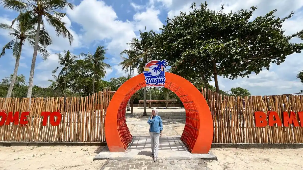 Bagus Beach Walk di Kalianda Kini Punya Bamboo Corner, Tampung Hingga 1.000 Orang