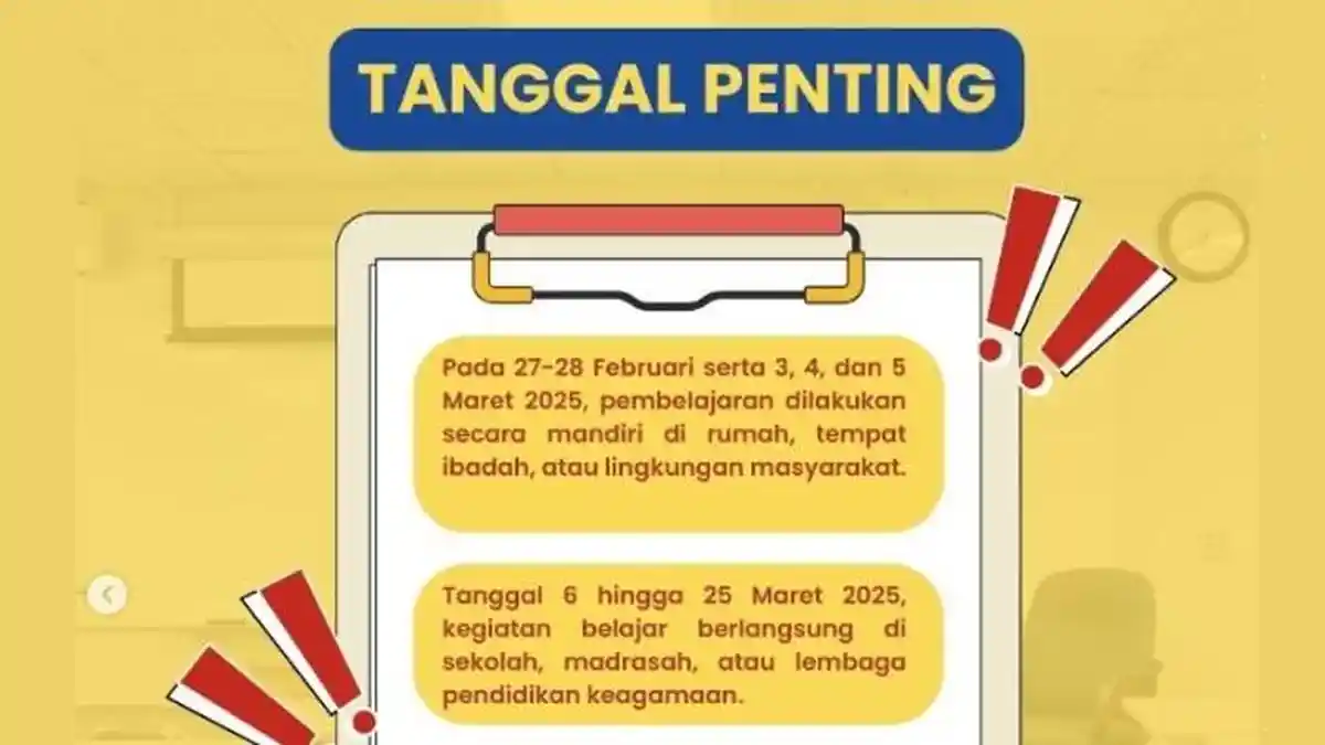 Libur Awal Puasa 2025 Anak Sekolah, Catat Tanggal-Tanggal Penting Berikut
