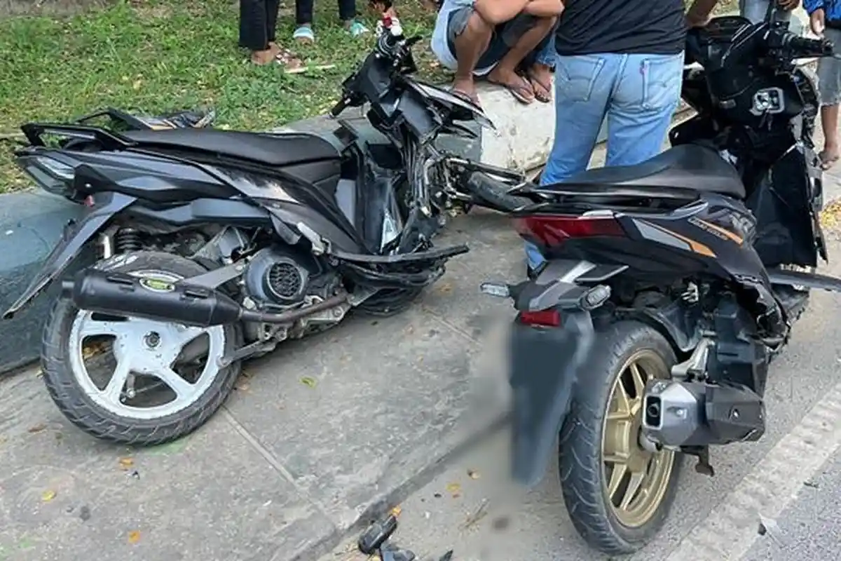 Kecelakaan Maut Tadi Pukul 06.30 WIB, Seorang Pemuda Tewas, 2 Vario Kecepatan Tinggi Bertabrakan