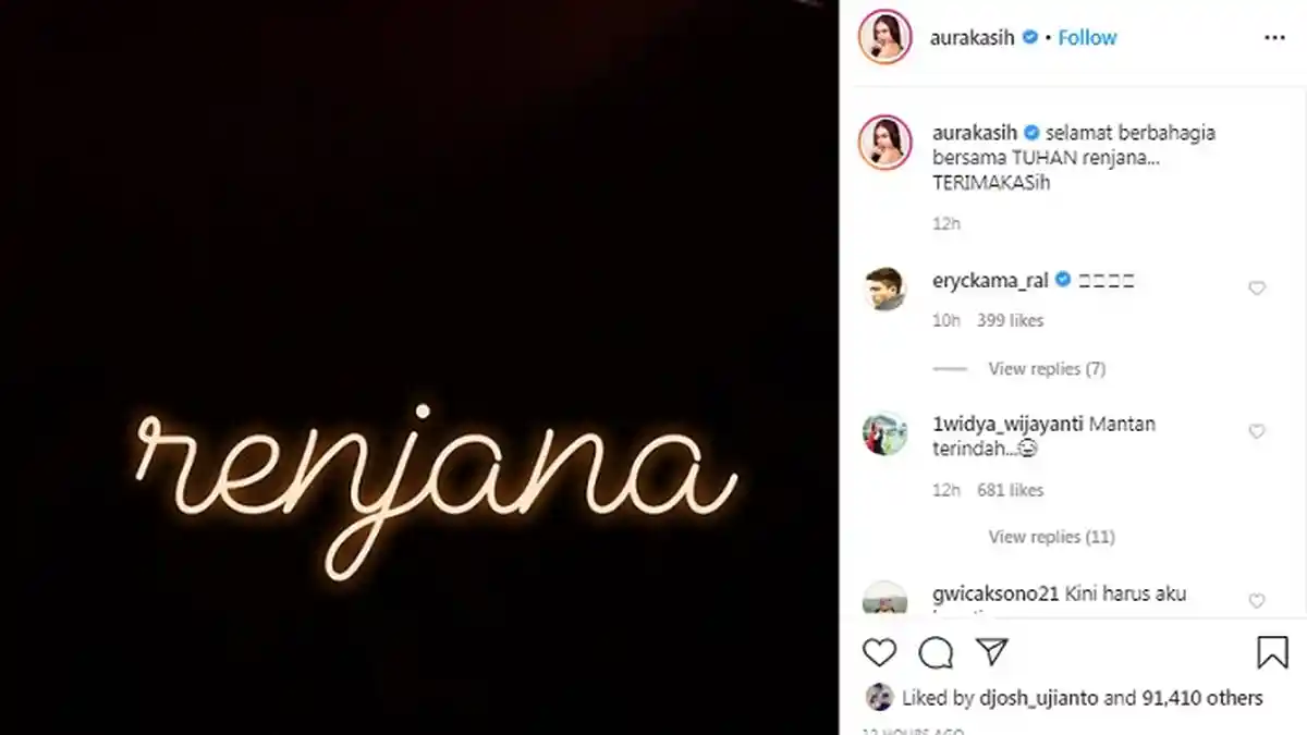 Renjana Adalah? Apa Makna Kata Renjana yang Ditulis Aura Kasih Untuk Kepergian Glenn Fredly