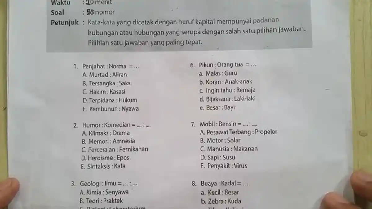 Soal PTS Kelas 6 Semester 1 dan Kunci Jawaban