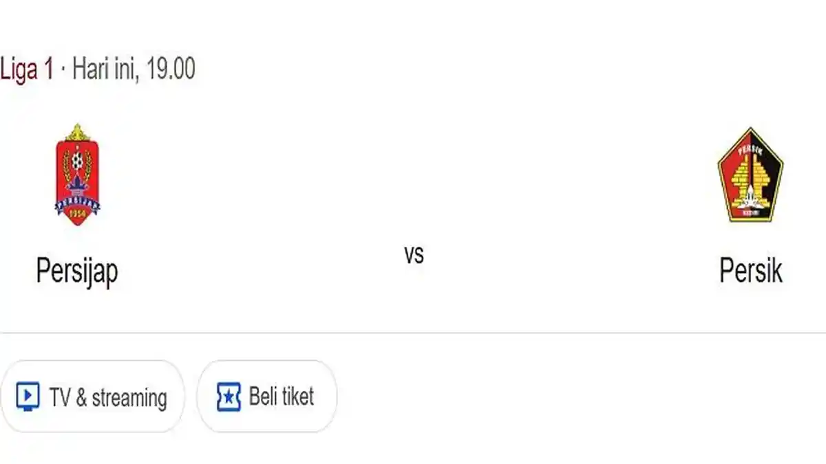 Link Live Streaming Persijap VS Persik Malam Ini, Bisa Nonton di HP
