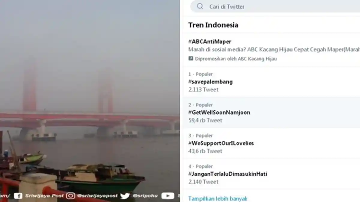 Palembang tak Sesuai Map Kini Pindah di atas Awan, Tagar #savepalembang Jadi Trending Topic Twitter