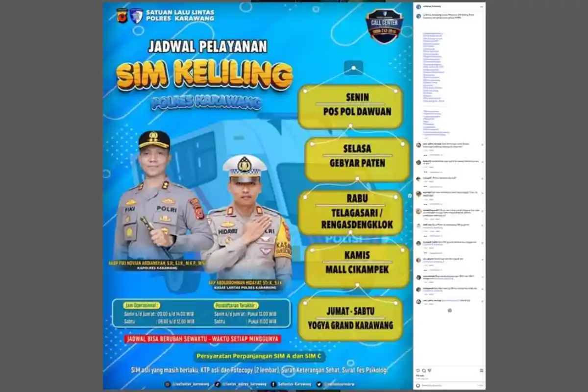 Layanan SIM Keliling Karawang, Selasa 21 Oktober 2025 di Lokasi Gebyar PATEN