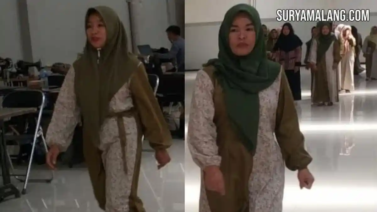 Usai Berlatih Menjahit, Kaum Buruh di Malang Peragakan Hasil Karyanya