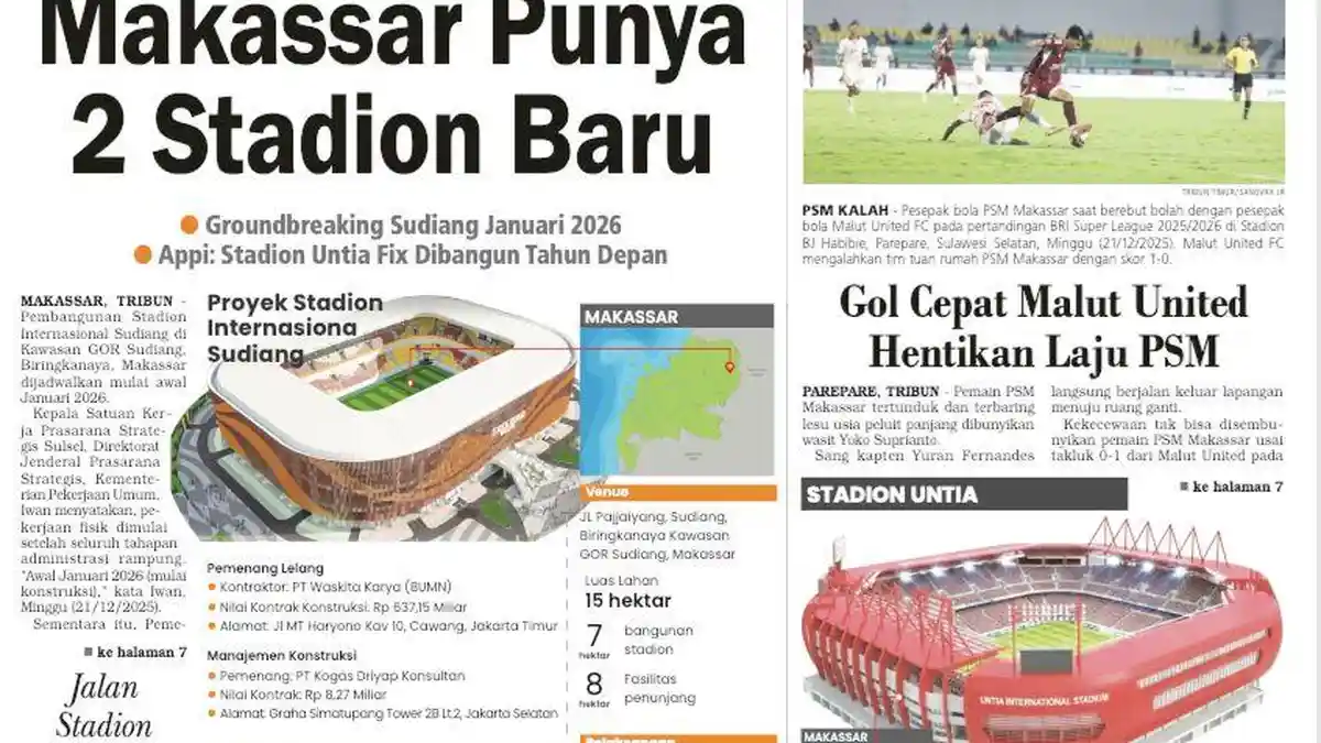 Makassar Punya 2 Stadion Baru