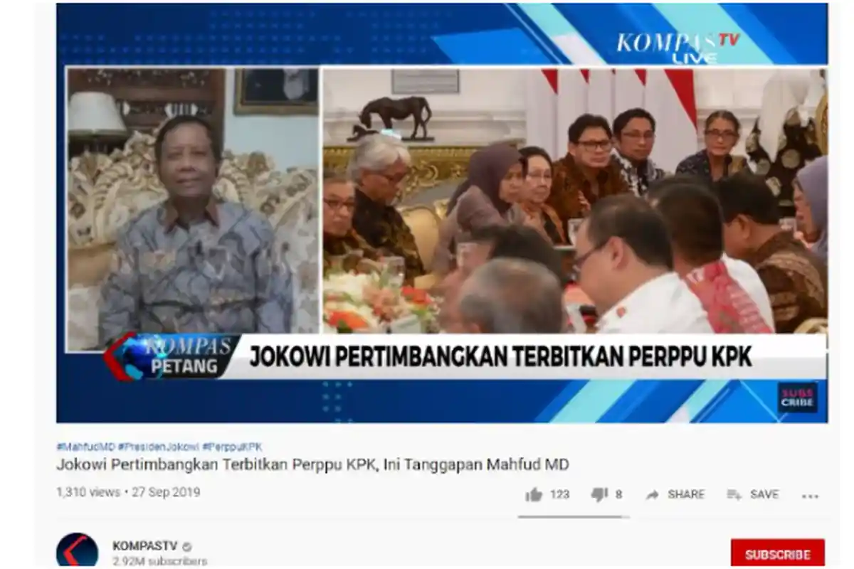 Ini Pihak yang Disebut Mahfud MD 'Merayu' Jokowi untuk Terima Usul Perppu UU KPK: Rasional Saja