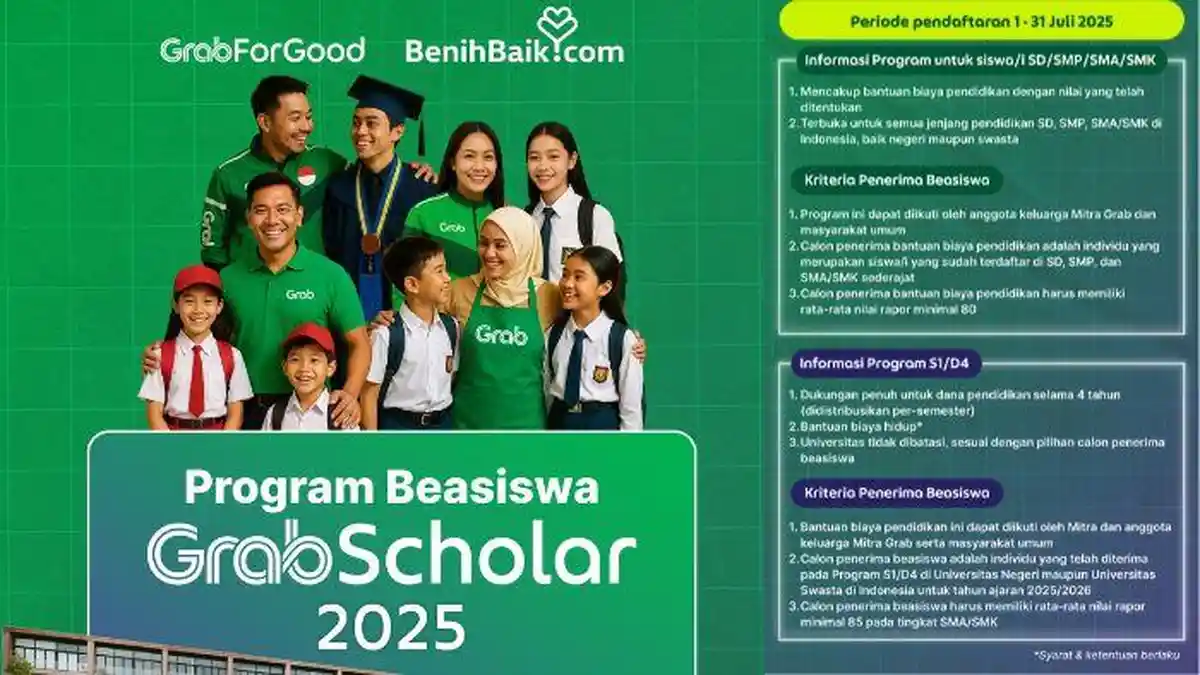 Beasiswa Grab 2025, Ini Syarat dan Link Pendaftarannya