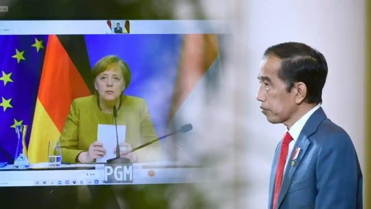 Presiden Jokowi dan Kanselir Angela Merkel Lakukan Pertemuan Bilateral Secara Virtual