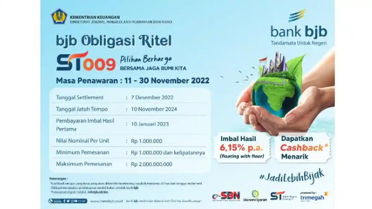 Dapatkan Imbal Hasil dan Cashback Menarik untuk Pemesanan ST009 di bank bjb