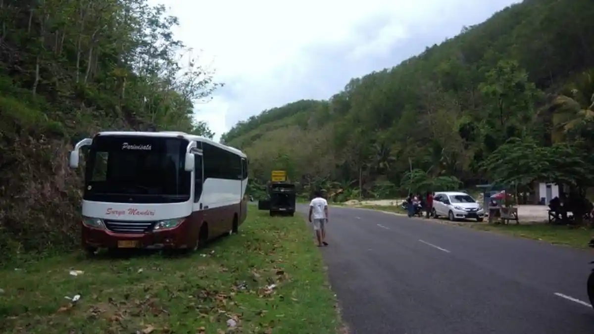 Bus Pariwisata Rem Blong, Bisa Berhenti Setelah Tabrak Kendaraan dan Tebing