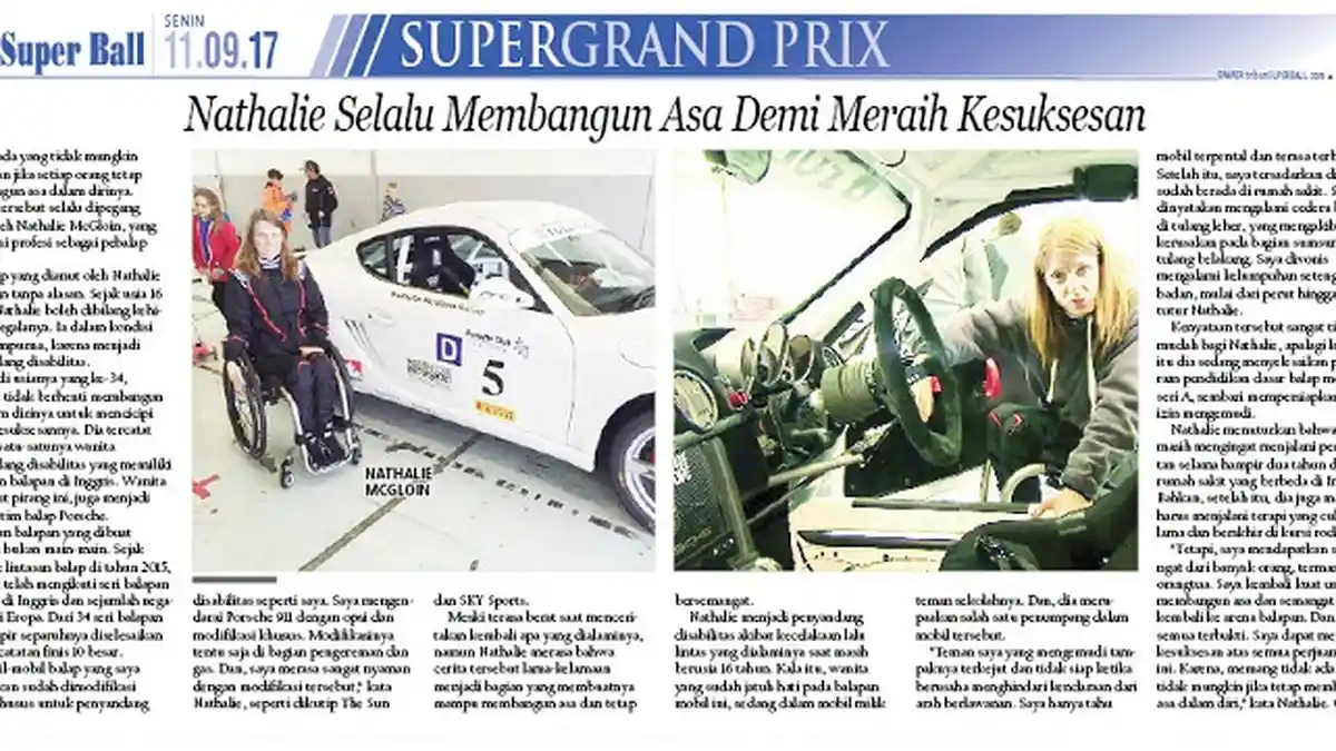 Pebalap Cacat Ini Selalu Membangun Asa demi Kesuksesan