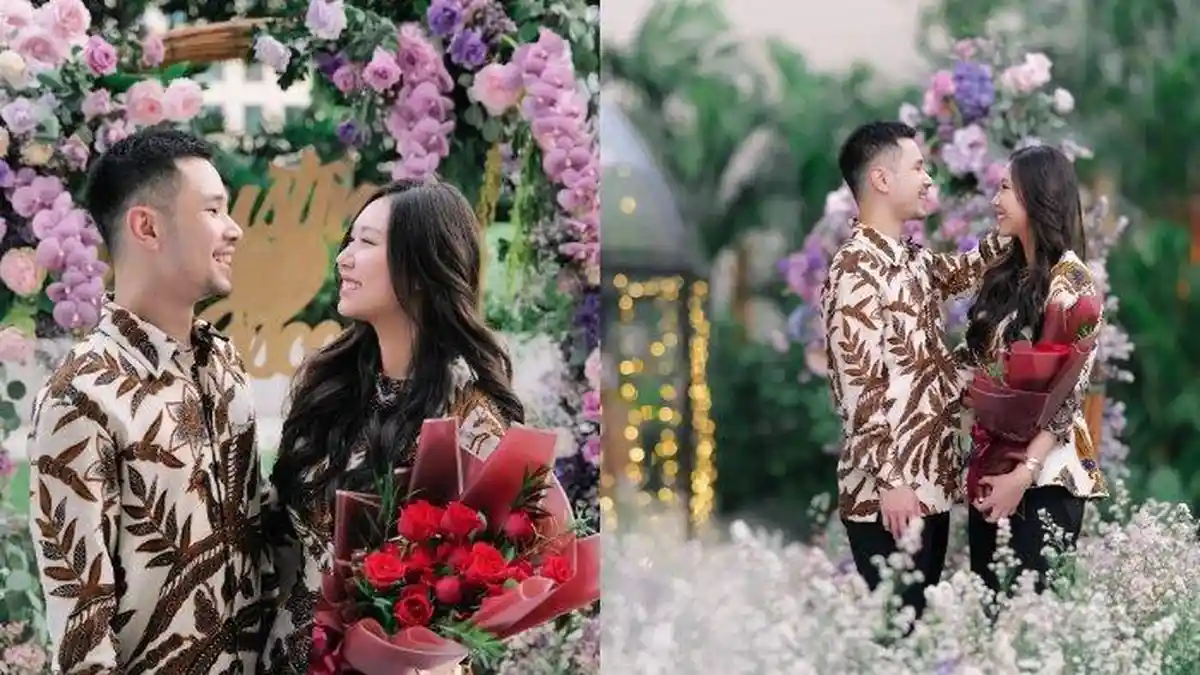 Foto-foto Kemesraan Jess No Limit dan Sisca Kohl, Lamaran Pakai Baju Batik