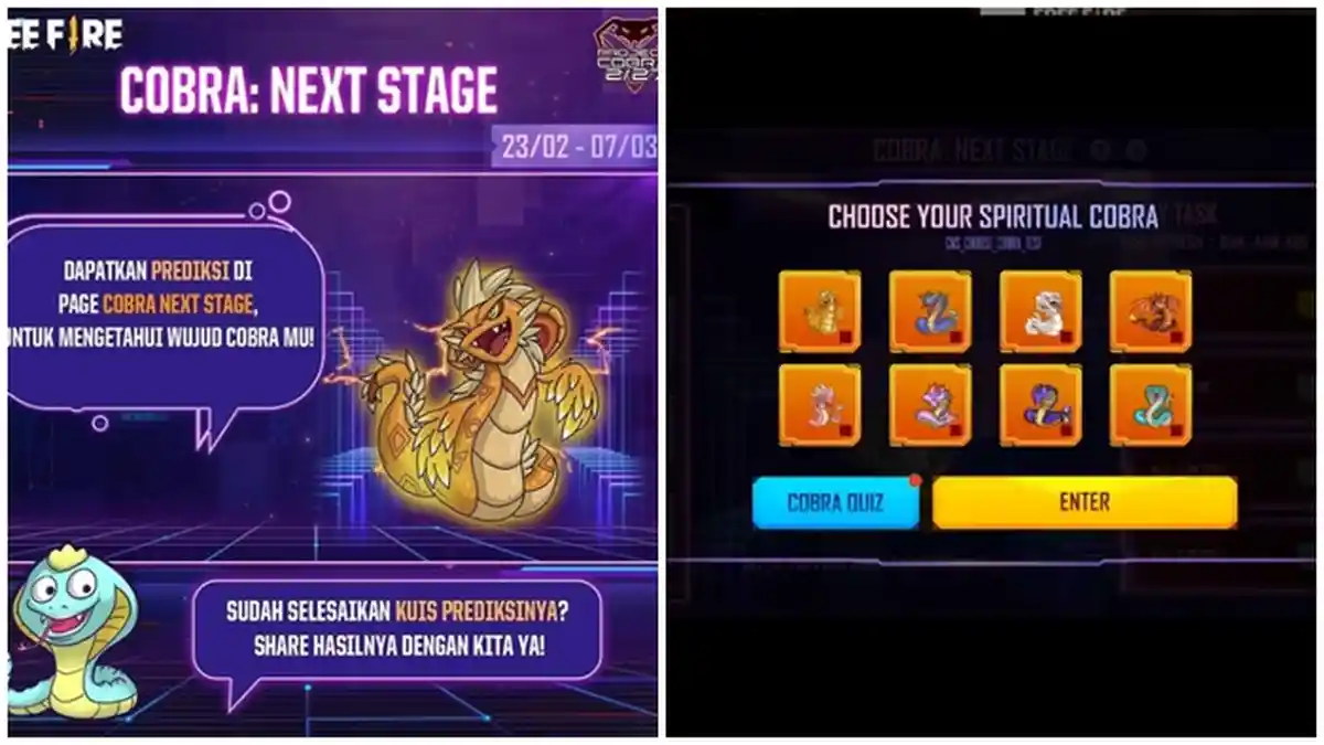 Kode Redeem FF 15 Februari 2021, Buruan Klaim Kode Terbatas, Challenge Baru Cobra Next Stage