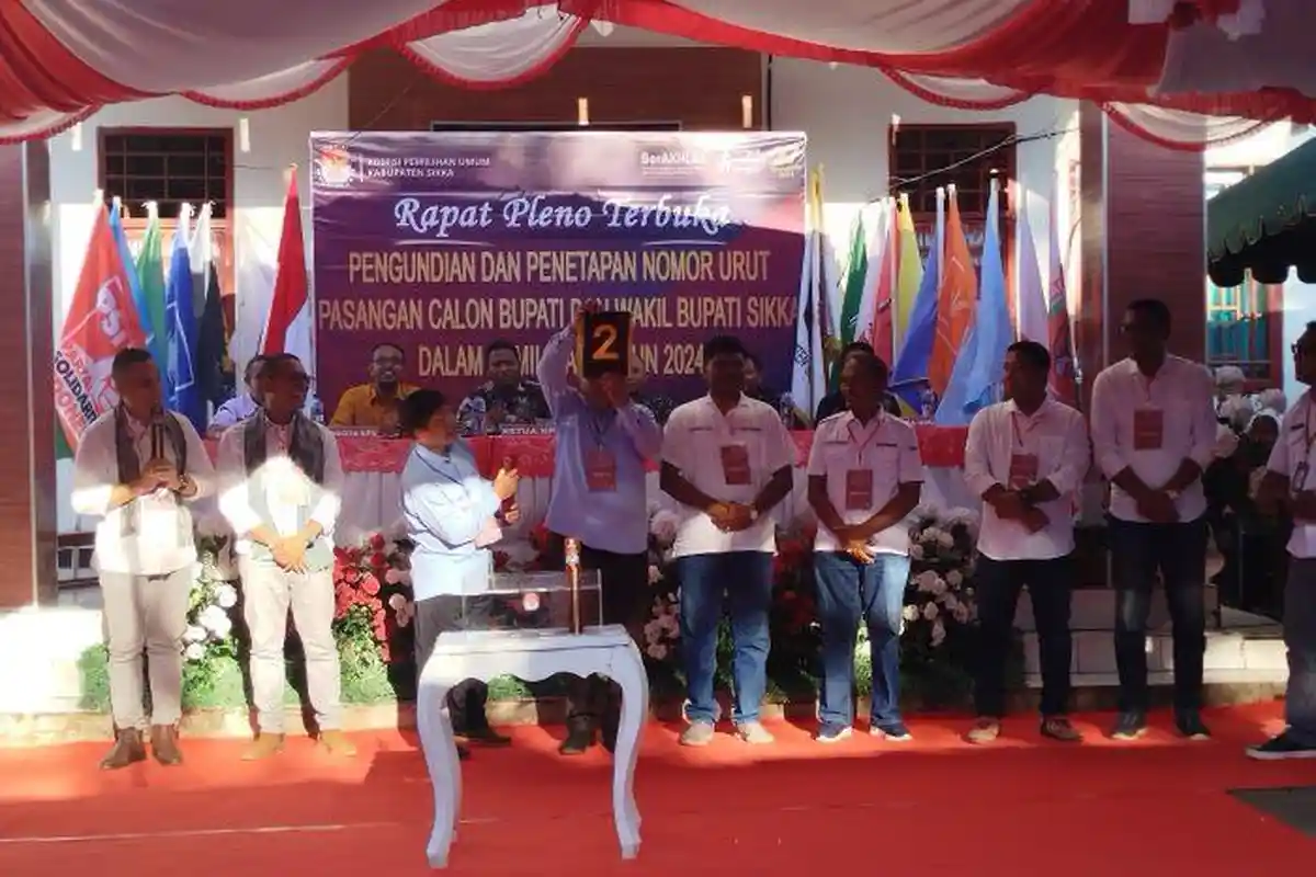 Hasil Pengundian dan Penetapan Nomor Urut, Paket SARR Dapat Nomor Urut 2 di Pilkada Sikka 2024