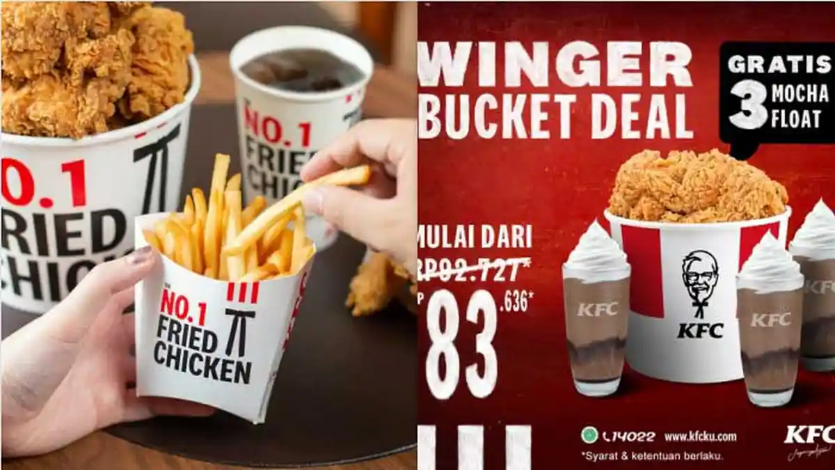 Promo KFC Terbaru Hari Ini Bucket Winger dan 3 Mocha Float Mulai Dari Rp83.636 Aja