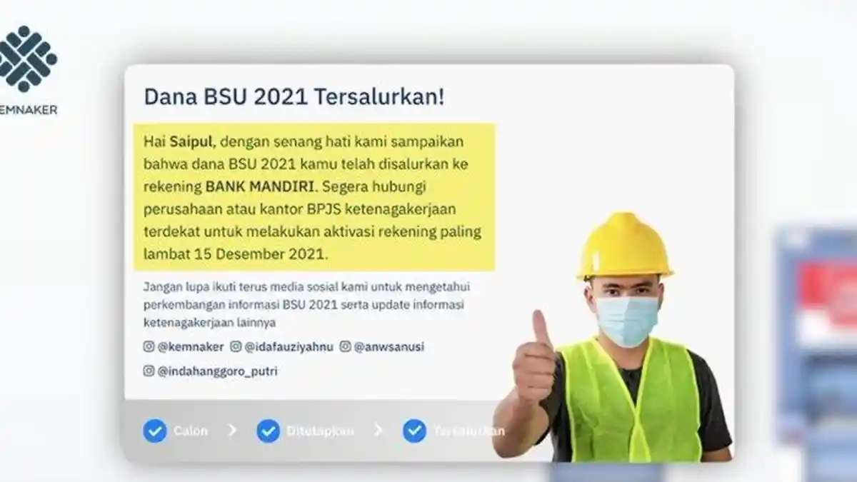 Cara Cek Penerima BSU Rp 1 Juta Lewat Web Kemnaker, Ada Prosedur Berbeda bagi Pemilik Rekening BCA