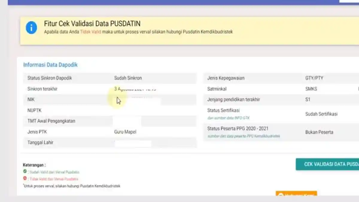 Cara Cek Validasi Data Guru di Akun SIMPKB Untuk bisa Cairkan Tunjangan Profesi Guru (TPG)