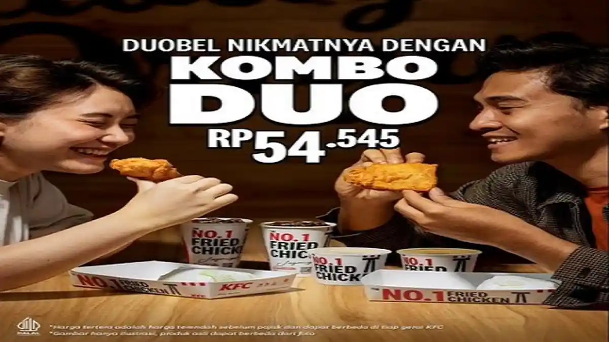 Promo KFC Hari Ini, Makan Berdua dengan Kombo Duo : 2 Ayam KFC + 2 Cream Soup + 2 Nasi + 2 Coca Cola