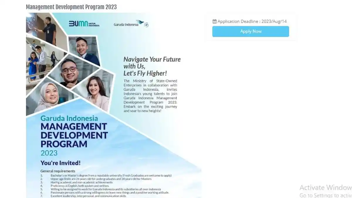 Lowongan Kerja Garuda Indonesia untuk S1-S2, Dibuka Posisi MDP 2023, Ini Syarat dan Cara Daftarnya