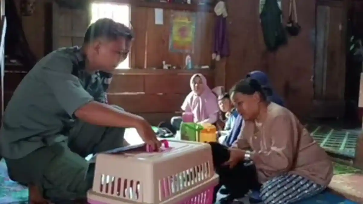 Penuh Air Mata, Seorang Wanita Menangis Melepas Anak Beruang yang Dipelihara