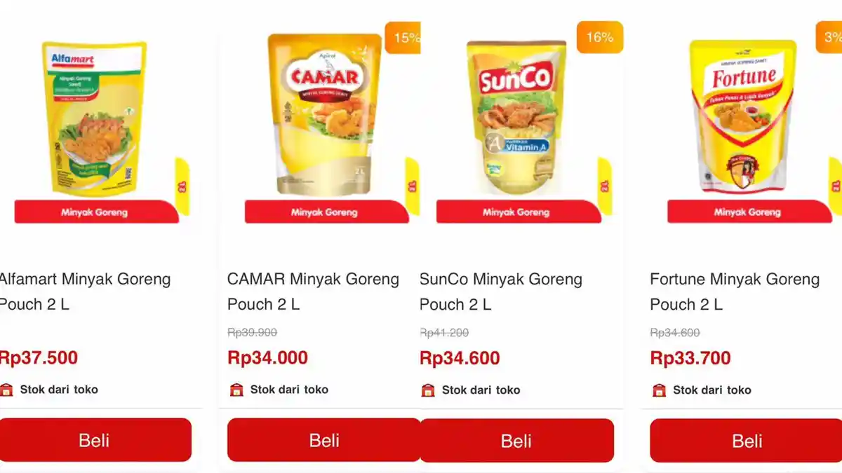 UPDATE Harga Minyak Goreng di Alfamart Hari Ini 3 Juni 2024: Banjir Diskon SunCo 2L Jadi Rp34.600