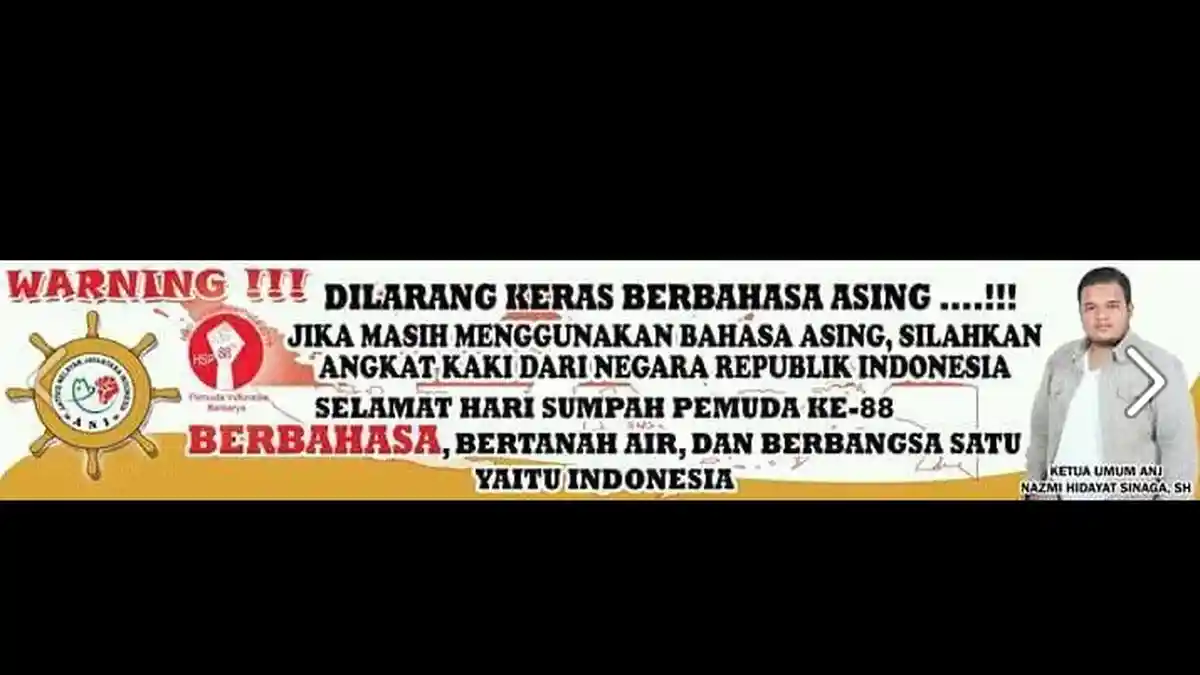 Perhatikan Apa yang Salah di Spanduk ini, Hingga Pria di Dalam Gambar Diminta Angkat Kaki dari NKRI
