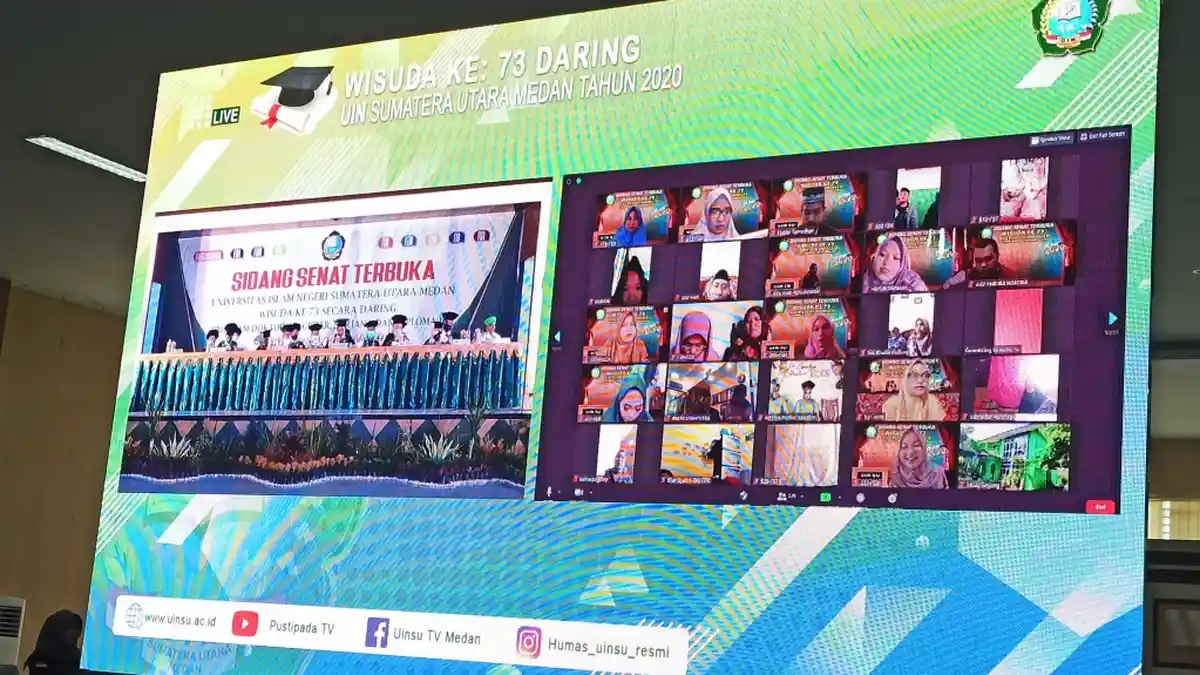 UINSU Gelar Wisuda Virtual Pertama di Sumut, Rektor Bilang Tidak Kehilangan Kesakralan Wisuda